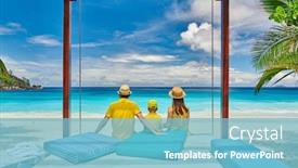  Presentation with old couple - Colorful slide set enhanced with family-on-beautiful-petite-anse backdrop and a light blue colored foreground