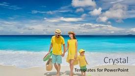  Presentation with old couple - Presentation design featuring family-on-beautiful-petite-anse background and a coral colored foreground