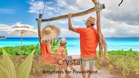  Presentation with beach frame - Slides with family-on-beautiful-petite-anse background and a coral colored foreground