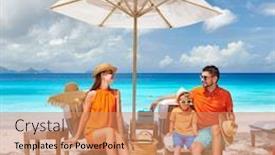  Presentation with summer sun - Slide set consisting of family-on-beautiful-petite-anse background and a coral colored foreground