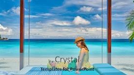  Presentation with old young - PPT layouts featuring family-on-beautiful-petite-anse background and a light blue colored foreground