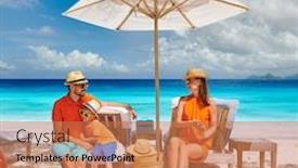  Presentation with summer sun - Theme featuring family-on-beautiful-petite-anse background and a coral colored foreground