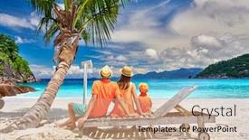  Presentation with summer sun - Presentation theme consisting of family-on-beautiful-petite-anse background and a coral colored foreground