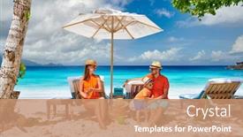  Presentation with summer sun - Amazing theme having family-on-beautiful-petite-anse backdrop and a coral colored foreground