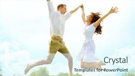  Presentation with free family - Theme enhanced with family on green field free background and a cool aqua colored foreground