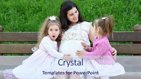  Presentation with wow - Slides having family on outdoor pregnant woman with child in city park surprised girl open mouth and say wow summer season green grass and trees background and a sky blue colored foreground