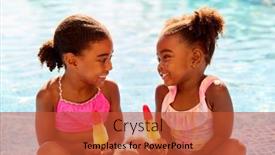  Presentation with summer holiday - Theme enhanced with family-on-summer-holiday background and a red colored foreground