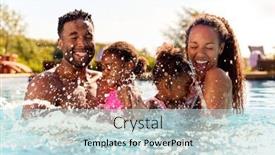  Presentation with summer holiday - Slide set enhanced with family-on-summer-holiday background and a lemonade colored foreground