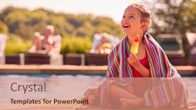  Presentation with summer holiday - Presentation featuring family-on-summer-holiday background and a coral colored foreground