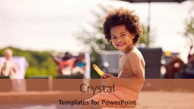  Presentation with summer holiday - Presentation design consisting of family-on-summer-holiday background and a coral colored foreground