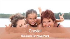  Presentation with free family - Amazing slides having family on the beach backdrop and a coral colored foreground