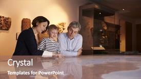  Presentation with museum - Audience pleasing theme consisting of family on trip to museum backdrop and a coral colored foreground