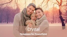  Presentation with winter landscape winter tree - Colorful PPT layouts enhanced with family outdoors in winter landscape backdrop and a coral colored foreground