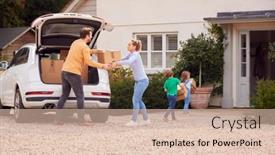  Presentation with new home - Slide deck consisting of family-outside-new-home background and a lemonade colored foreground