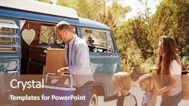  Presentation with van terminal - Theme consisting of family packing up their camper background and a coral colored foreground