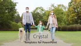  Presentation with family health - Amazing theme having family-pandemic-and-health-concept backdrop and a mint green colored foreground