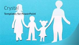  Presentation with family holding hands - Colorful presentation enhanced with family-paper-chain-cutout-holding backdrop and a arctic colored foreground