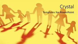  Presentation with family holding hands - Audience pleasing PPT layouts consisting of family paper chain cutout holding hands backdrop and a yellow colored foreground