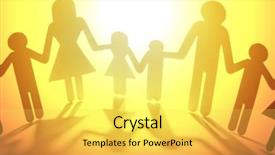  Presentation with family holding hands - Slide set enhanced with family paper chain cutout holding hands background and a yellow colored foreground