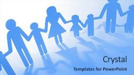  Presentation with family holding hands - Cool new PPT layouts with family paper chain cutout holding hands backdrop and a light blue colored foreground