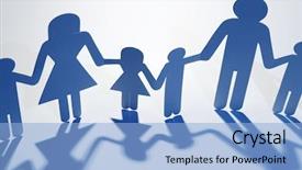  Presentation with family holding hands - Slide deck consisting of family paper chain cutout holding hands background and a light blue colored foreground