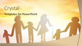  Presentation with bright future - Presentation theme with family-paper-chain-holding-hands background and a blonde colored foreground