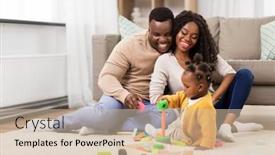  Presentation with african american baby - Cool new slides with family-parenthood-and-people-concept backdrop and a soft green colored foreground