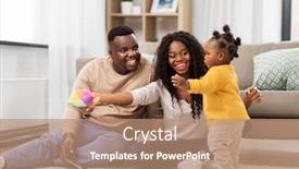  Presentation with african american baby - Presentation theme having family-parenthood-and-people-concept background and a coral colored foreground