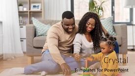  Presentation with african american baby - Beautiful presentation theme featuring family-parenthood-and-people-concept backdrop and a coral colored foreground