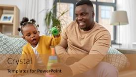  Presentation with african american baby - Colorful slides enhanced with family-parenthood-and-people-concept backdrop and a coral colored foreground