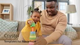  Presentation with african american baby - Slide deck featuring family-parenthood-and-people-concept background and a coral colored foreground