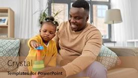  Presentation with baby blocks - Audience pleasing theme consisting of family-parenthood-and-people-concept backdrop and a coral colored foreground