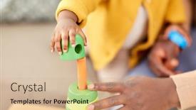  Presentation with baby blocks - Theme featuring family-parenthood-and-people-concept background and a coral colored foreground