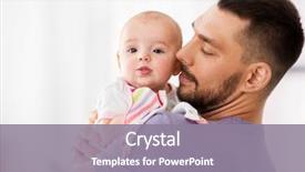  Presentation with family and home love concept - Amazing presentation theme having father with little baby girl backdrop and a gray colored foreground