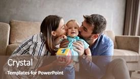  Presentation with mom baby - Beautiful presentation featuring father kissing little baby backdrop and a tawny brown colored foreground
