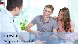  Presentation with business plan - PPT layouts having family partnerships - businessman showing a business plan background and a  colored foreground