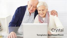  Presentation with ecommerce - Slide deck with family partnerships - senior couple using ecommerce background and a lemonade colored foreground