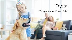  Presentation with cute birthday - Cool new presentation with family pedigree - cute child in birthday cap backdrop and a white colored foreground