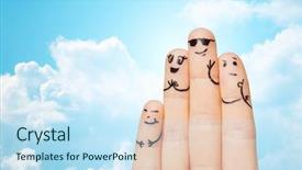  Presentation with human body parts - Presentation enhanced with family people and body parts background and a sky blue colored foreground