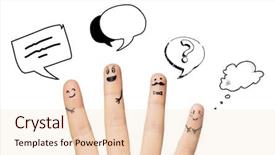  Presentation with communication family - Cool new PPT theme with family people and body parts backdrop and a lemonade colored foreground