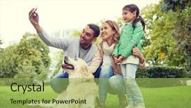  Presentation with family pet - Slide deck consisting of family pet animal technology background and a yellow colored foreground