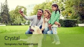  Presentation with family pet - Cool new presentation theme with family pet animal technology backdrop and a yellow colored foreground