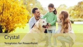  Presentation with family pet - Slides having family pet domestic animal background and a yellow colored foreground