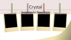  Presentation with retro television knobs isolated - Presentation having family photographs hanging clothesline - retro photography on clothespins isolated background and a lemonade colored foreground