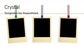  Presentation with retro television knobs isolated - Slides featuring family photographs hanging clothesline - retro photography on clothespins isolated background and a  colored foreground