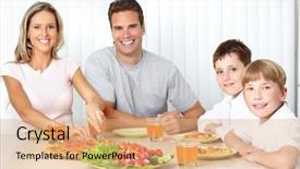  Presentation with family children - Presentation enhanced with family pizza father mother background and a  colored foreground