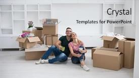  Presentation with planning family - Beautiful presentation design featuring family planning cartonized - relaxing in new house cheerful backdrop and a  colored foreground