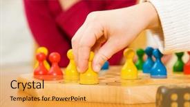  Presentation with board game - Presentation theme having family playing a board game background and a yellow colored foreground