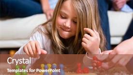  Presentation with ludo - Slides with family playing board game ludo background and a tawny brown colored foreground