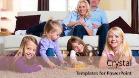  Presentation with ludo - PPT theme consisting of family playing board game ludo background and a coral colored foreground